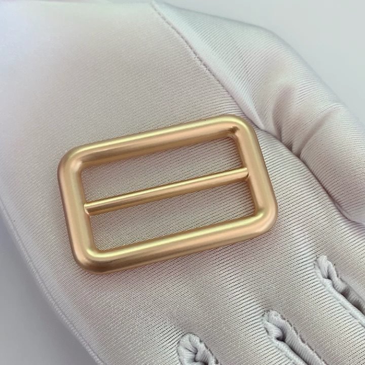 Rectangle Shape Alloy Material Slide Buckle Strap Gold Plated Bags