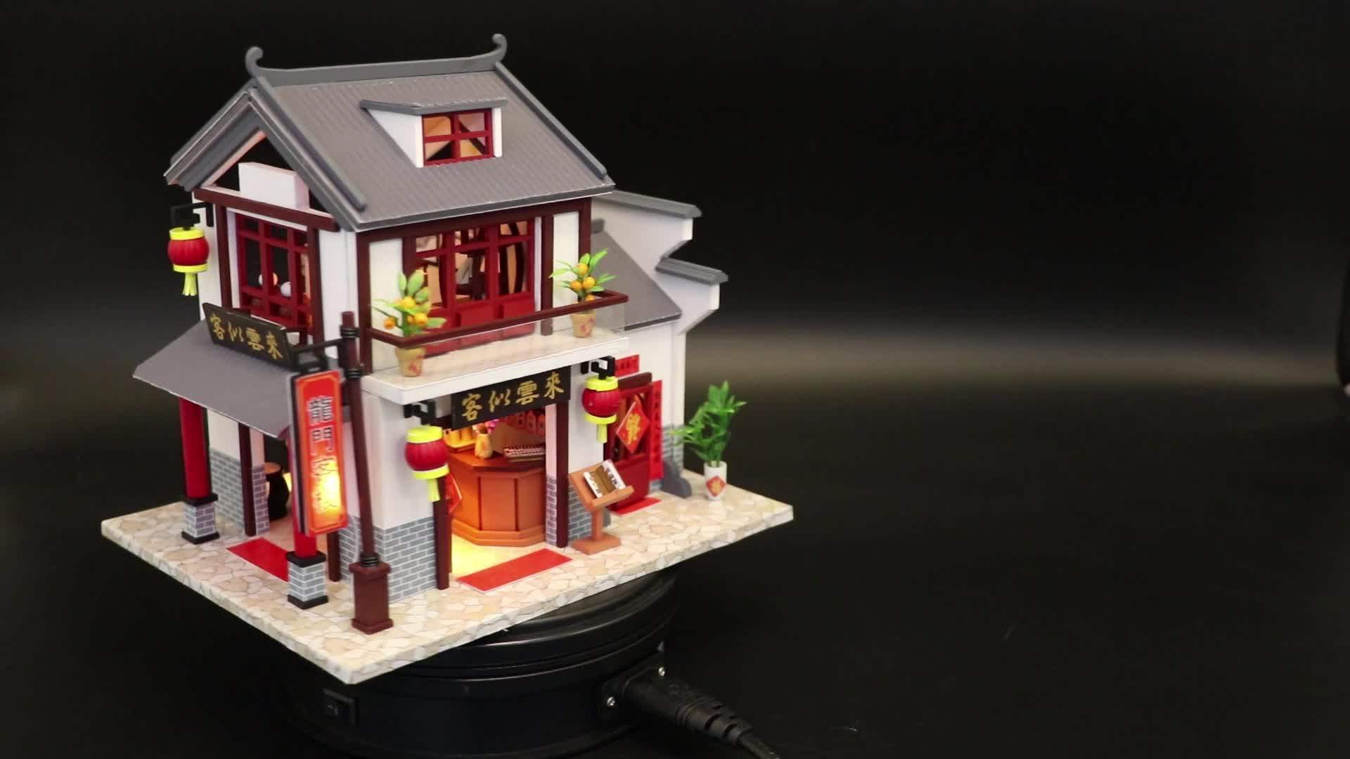 3d Puzzles Wooden Handmade Miniature Dollhouse Diy Kit Mini House