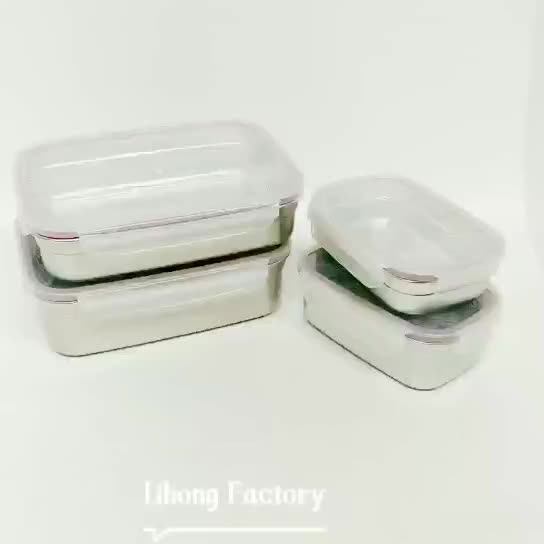 Rectangle Korean Leakproof Lunch Box 304 Stainless Steel Lunch Box Food