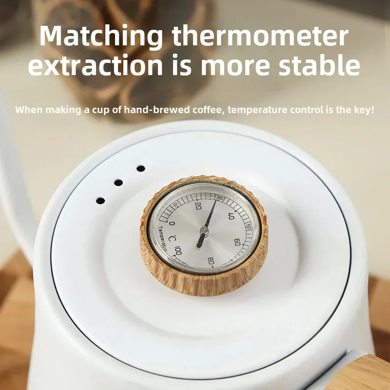Slender Mouth Electric Household Kettle with Thermometer Coffee Hand Kettle Electric Kettle Electric Coffee Pot
