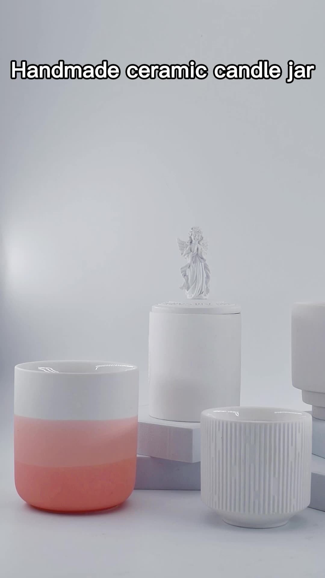 Custom Ceramic Candle Jar With Spout Massage Candle Jar Wholesale