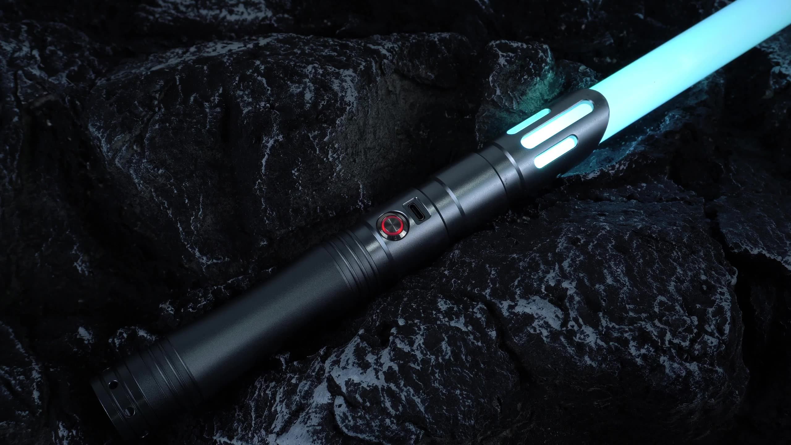 Custom Lightsaber Sword Nunchaku Lightsaber Black Hilt Pink Blade Light