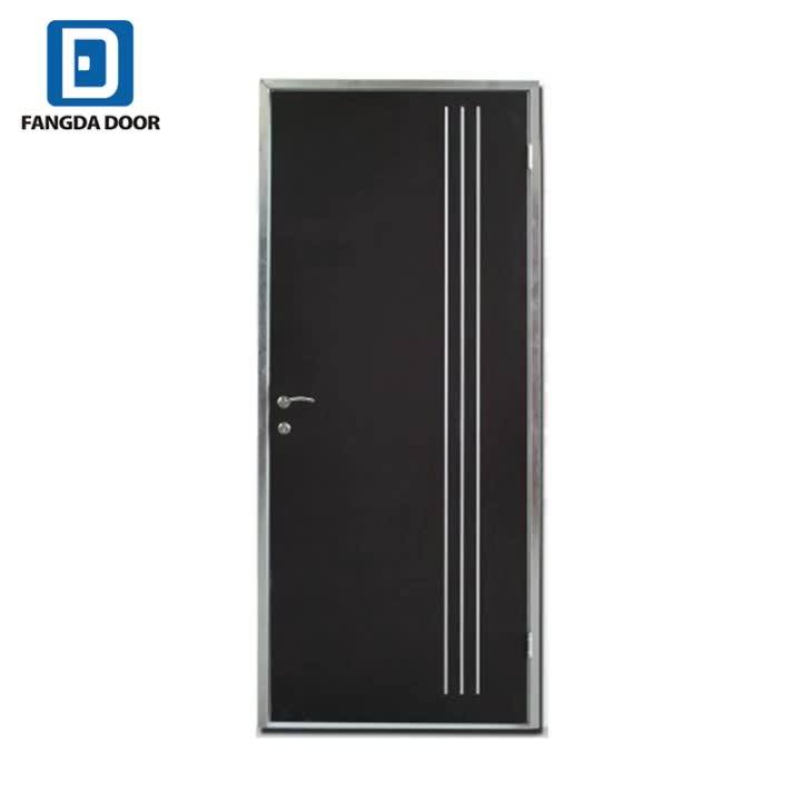 Ghana Door Interior Steel Door With Decorative Strips Elegant Doors