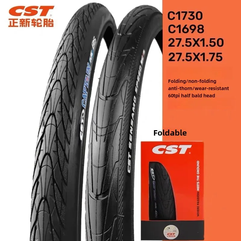 Positive new tire C1698 shark fin 26/27.5*1.75 mountain bike tire puncture-proof semi-bald ultra-light tire