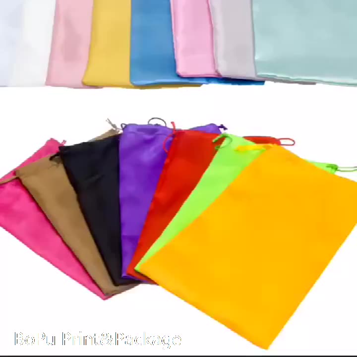 Custom Logo Printed Satin Shoe Duster Bags For Handbags Customized