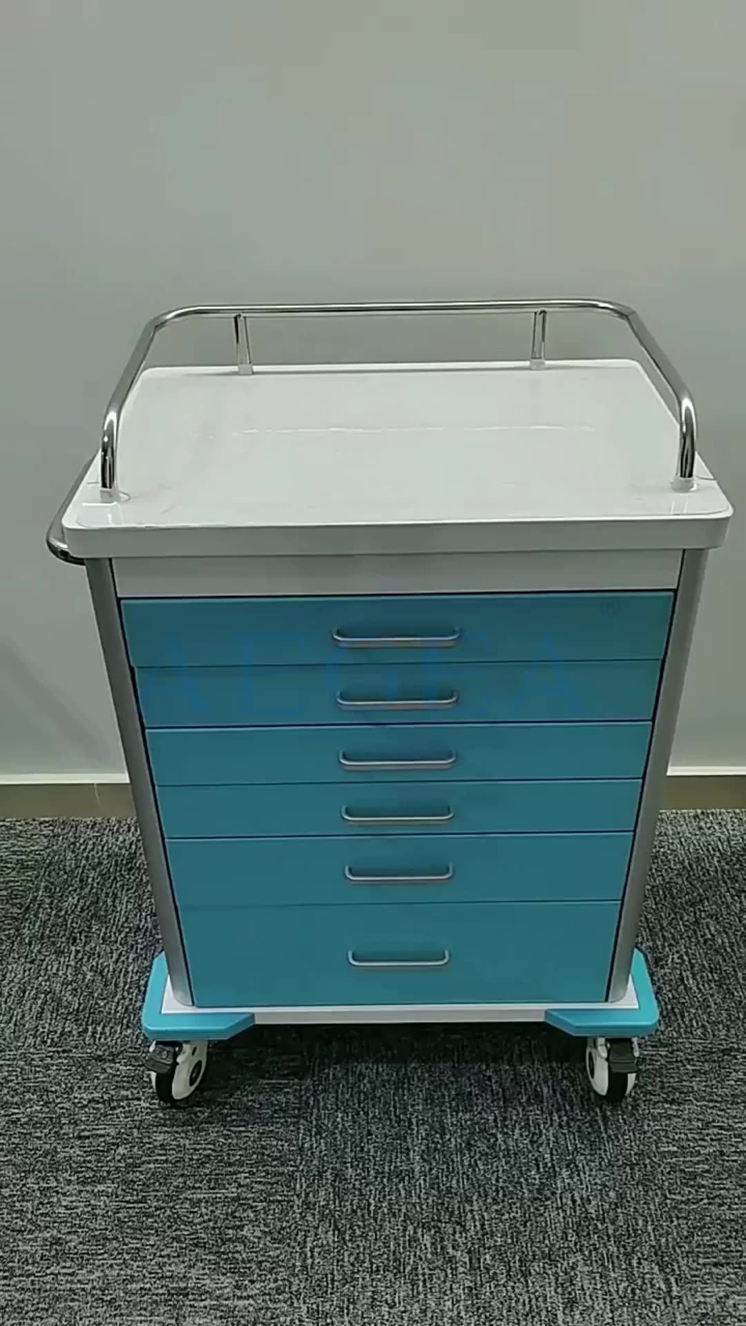 Hospital Treat Transport Abs Patient Medical Storage Trolley With