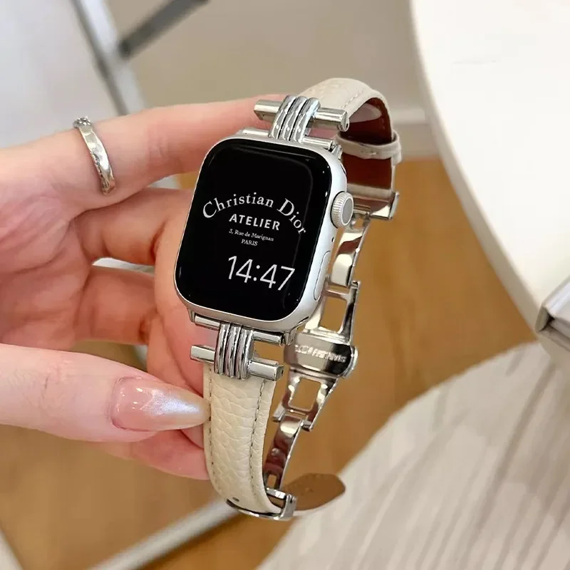 Применение Apple с AppleWatch9/8/7 кожаная маленькая талия девочке iWatch4/5/6SE3ULTRA