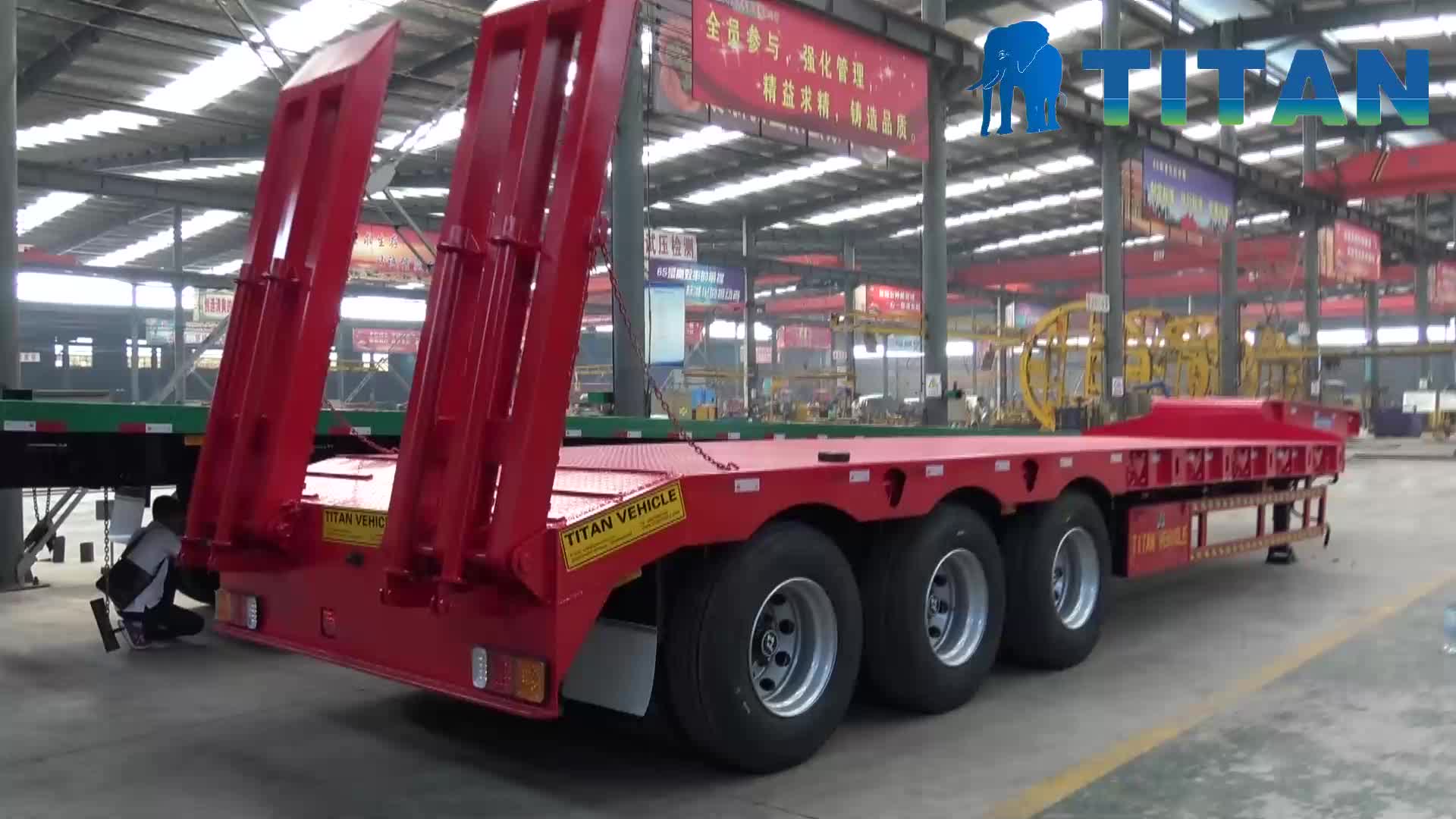 Titan 70 Tons Low Bed Trailer Philppines Low Bed Vehicle Heavy Haul