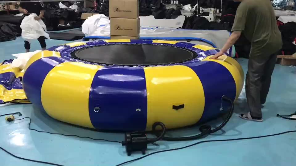 Commercial Durable Floating Water Air Jumping Trampoline Inflatable Water Trampoline For Kids