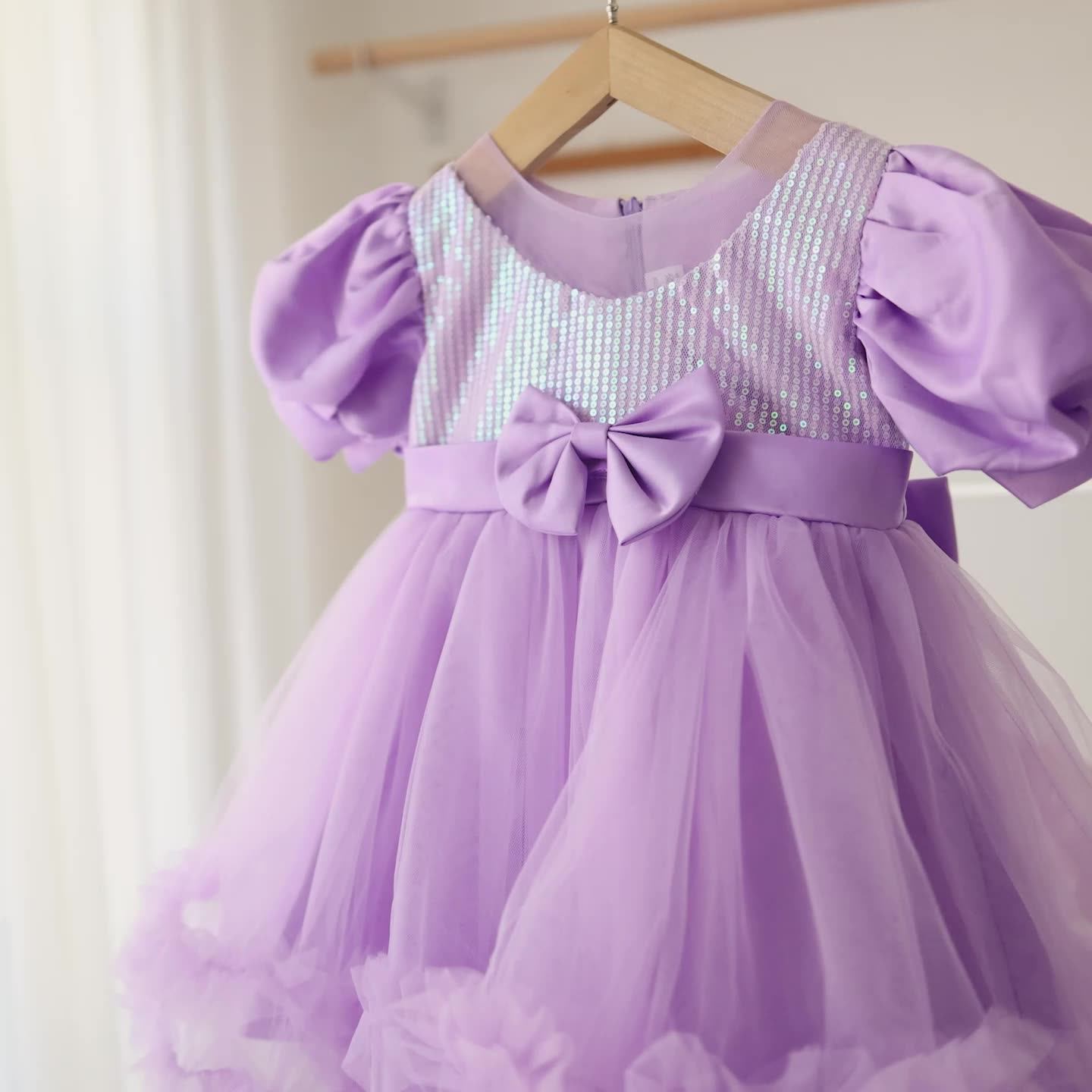 Toddler Tulle Dress With Bow Boutique Fairy Puffy Toddler Dress For