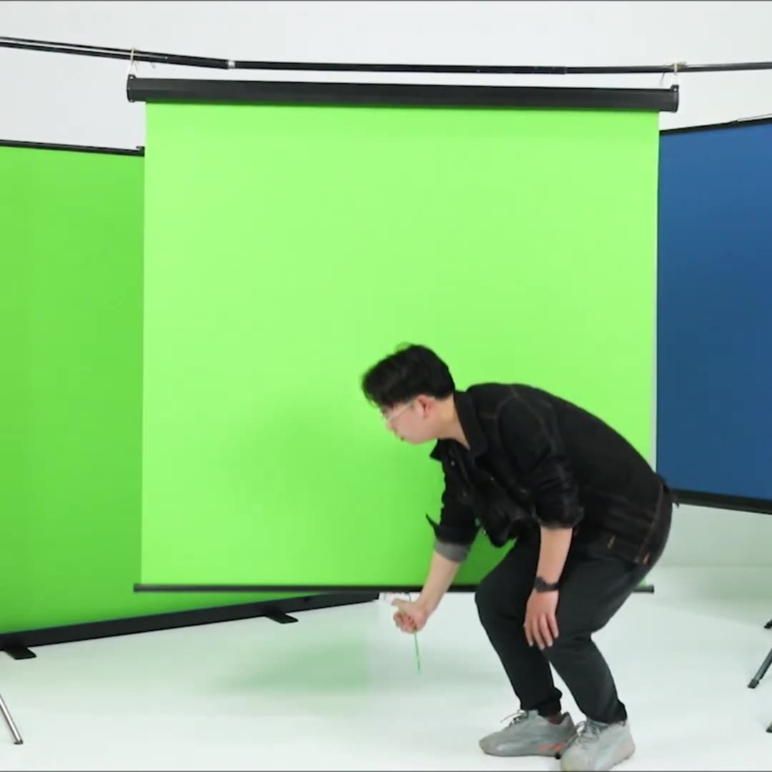 绿布直播拍照抠图抠像摄影背景布定制便携升降地拉绿幕打光跨境-阿里巴巴