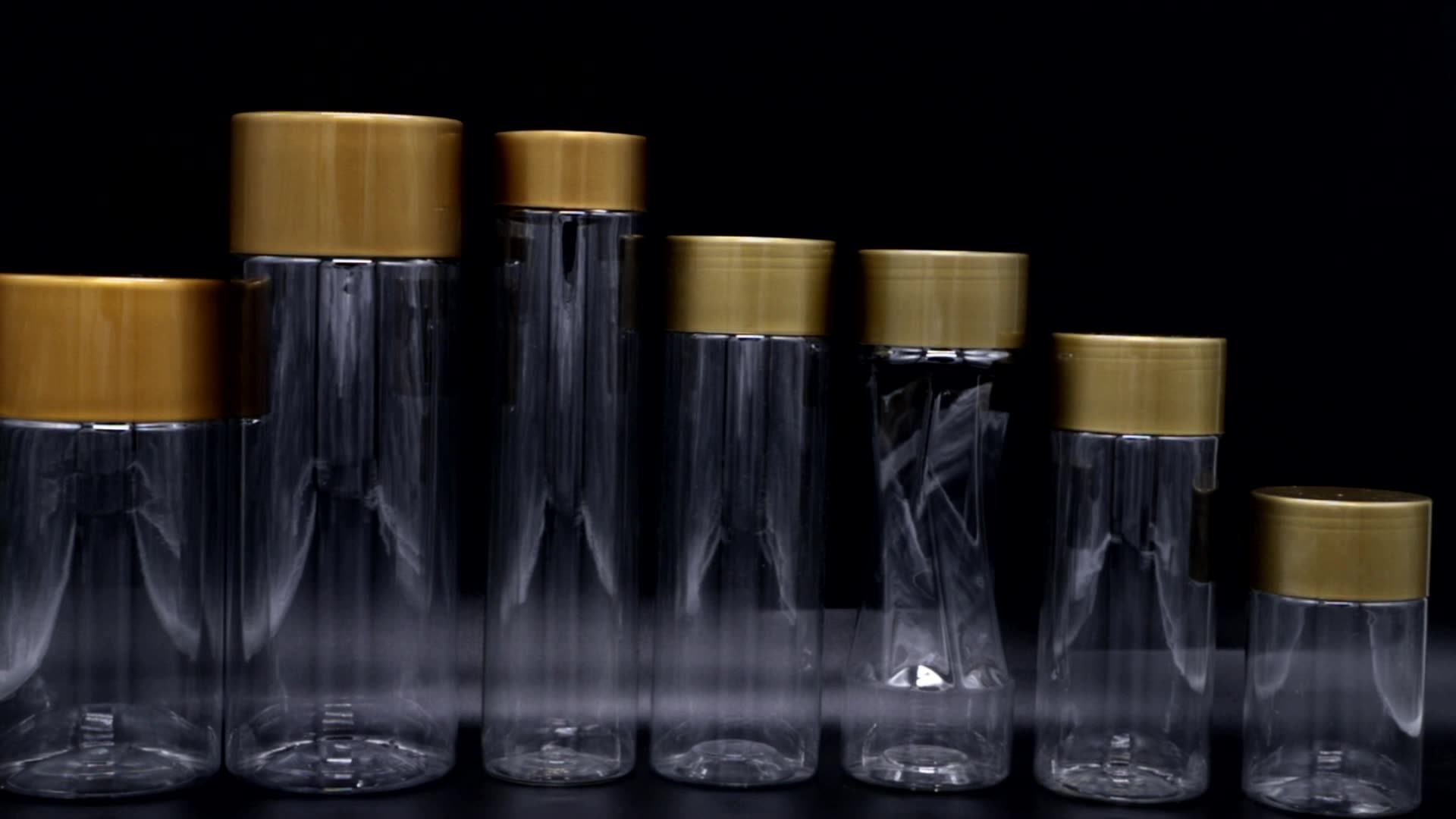 Wholesale Gold Tall Plastic Storage Jars With Lids 260ml 470ml 16 Oz Buy Large Plastic Candy