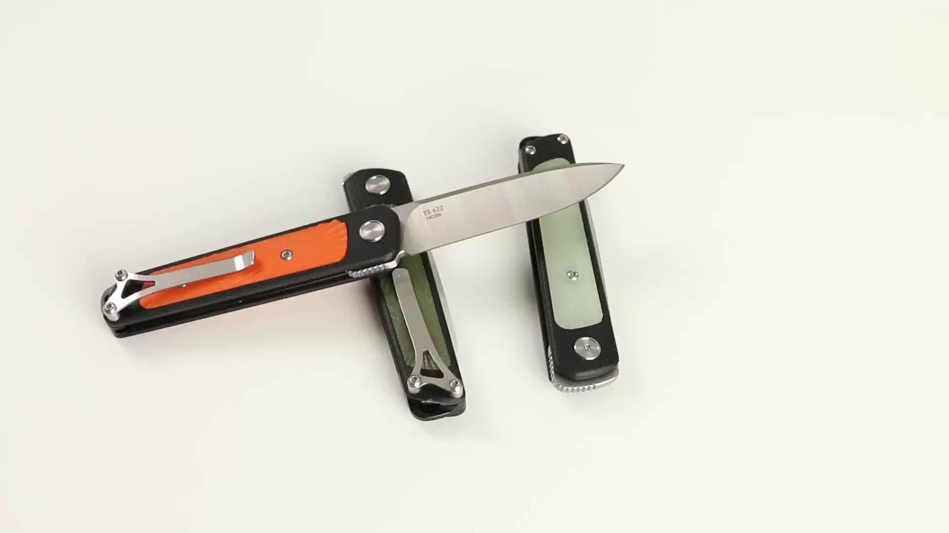 YON XANADU YX622 Folding Knife 14C28N Blade G10 Handle Camping