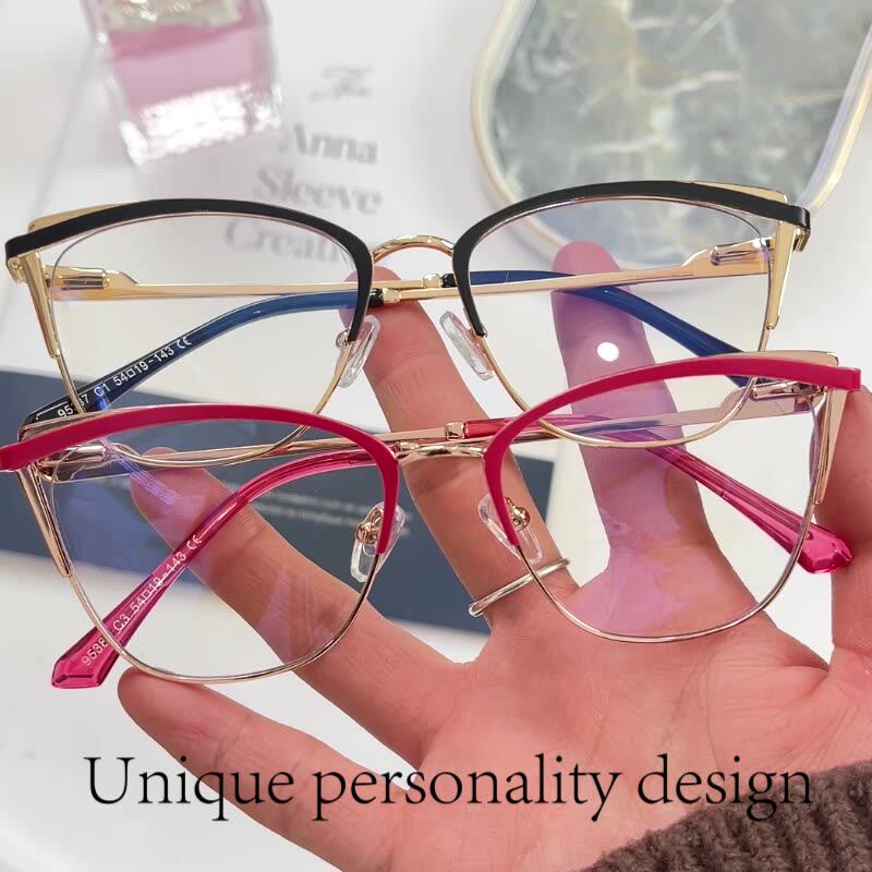 Purple Metal Cat Eye Glasses Frame For Women - Custom Logo Oem