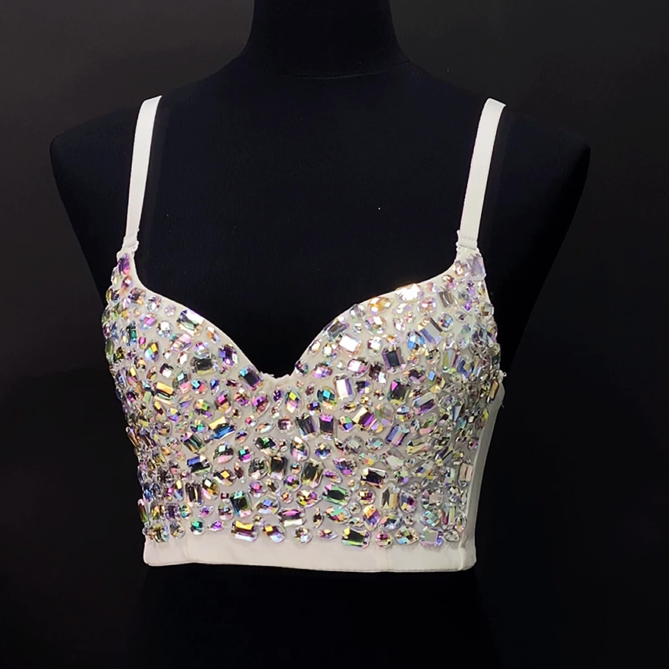 Latest Hot 34 Size Breast Shiny Diamond Rhinestone Young Sexy Girls