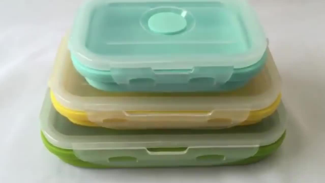 Silicone Lunch Box Leakproof Collapsible Food Storage Meal Prep