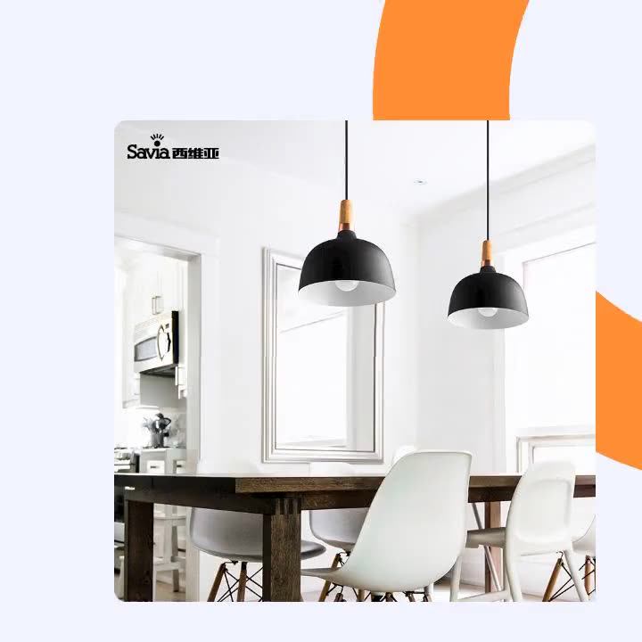 Led E27 Kitchen Island Dining Room Black Modern Single ...