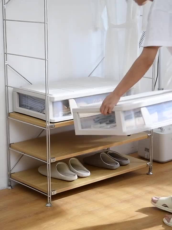 Large Stackable Transparent Drawer Style Plastic Under Bed Storage Box