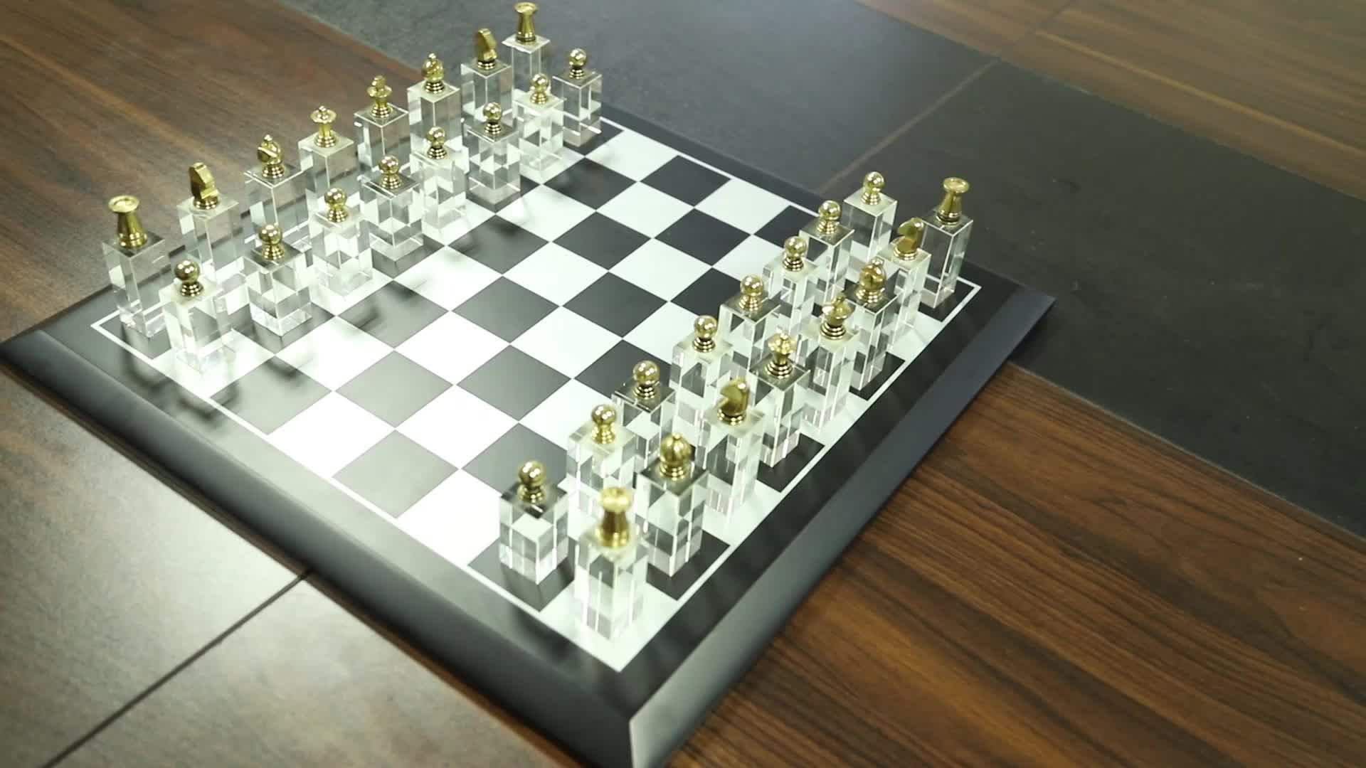 crystal drinking shot glass chess set with bottle, View glass chess set