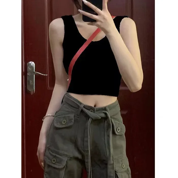 Wholesale 2025 New Women's Summer Tank Top Blouse, Outerwear Layering Short V-Neck Tank Top for Women, Dropshipping One Piece