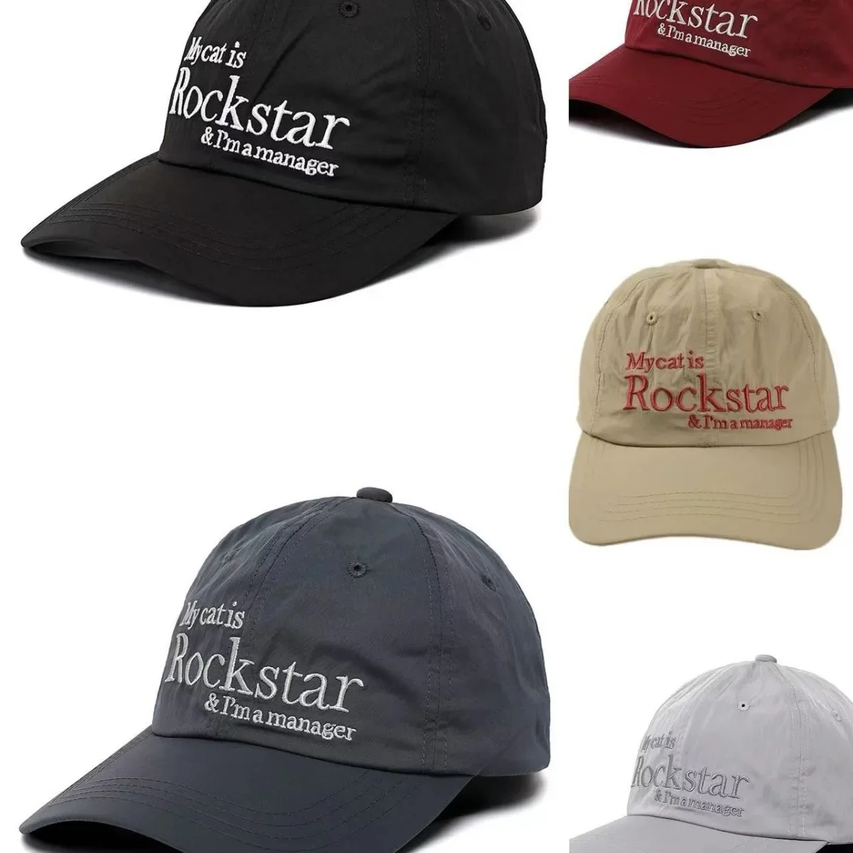 Korean style trendy mycatisrockstar baseball cap Yi Mengling same hat nylon quick-drying baseball cap soft