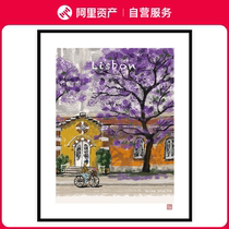 水吉儿里斯本欧式建筑现代简约卧室背景墙书房壁画客厅装饰画挂画