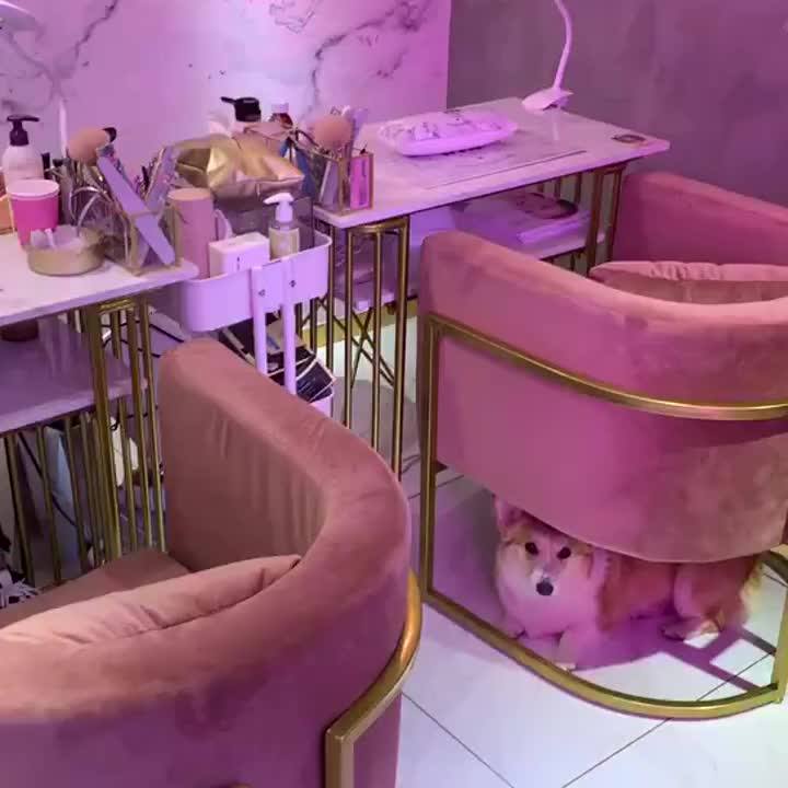 Cheap Price Modern Style Salon Furniture Metal Nail Manicure Salon