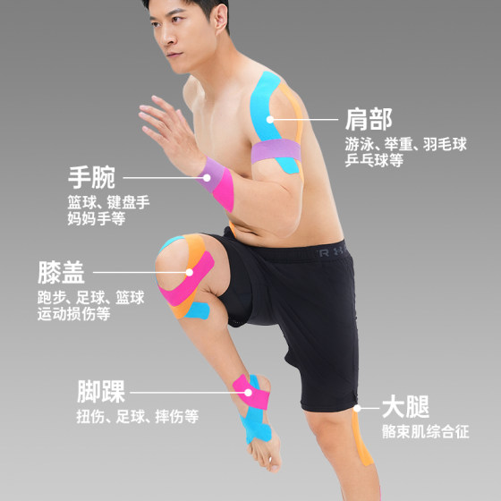 康玛士运动肌贴肌肉贴肌内效贴布膝盖绷带运动员专用肌肉拉伤胶带