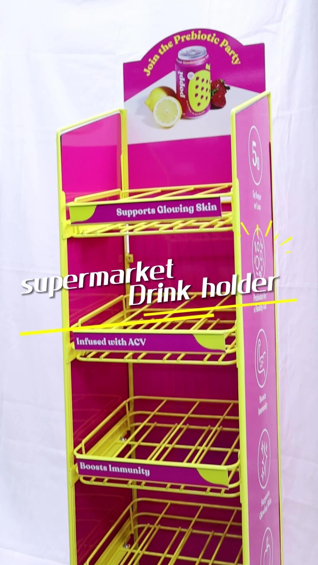 Customized Metal Shelves Drink Beverages Beer Can Wine Drink Display