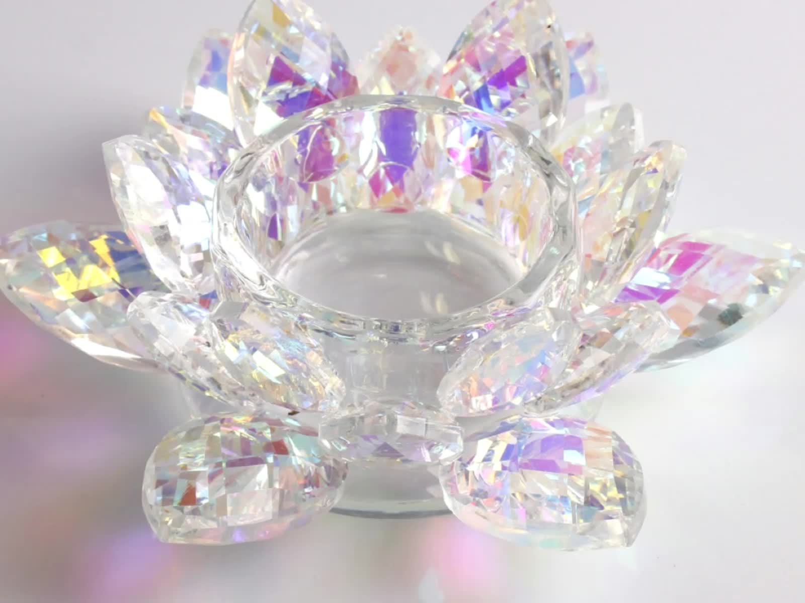 Lotus Flower Shape Candle Holder Crystal Lotus For Wedding Gift - Buy