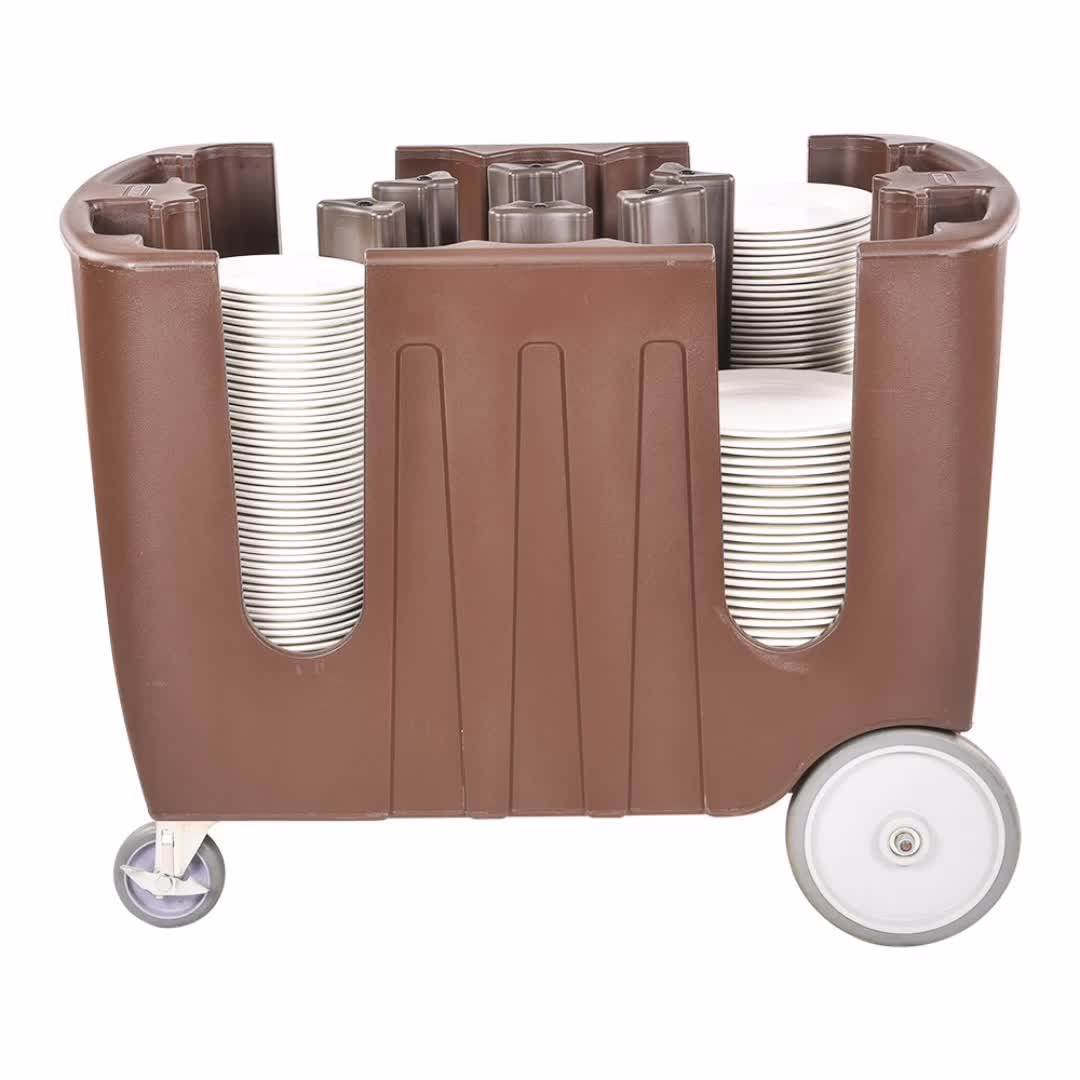Plate Trolley / Dish Caddy Tableware Trolley For Restaurant / Hotel