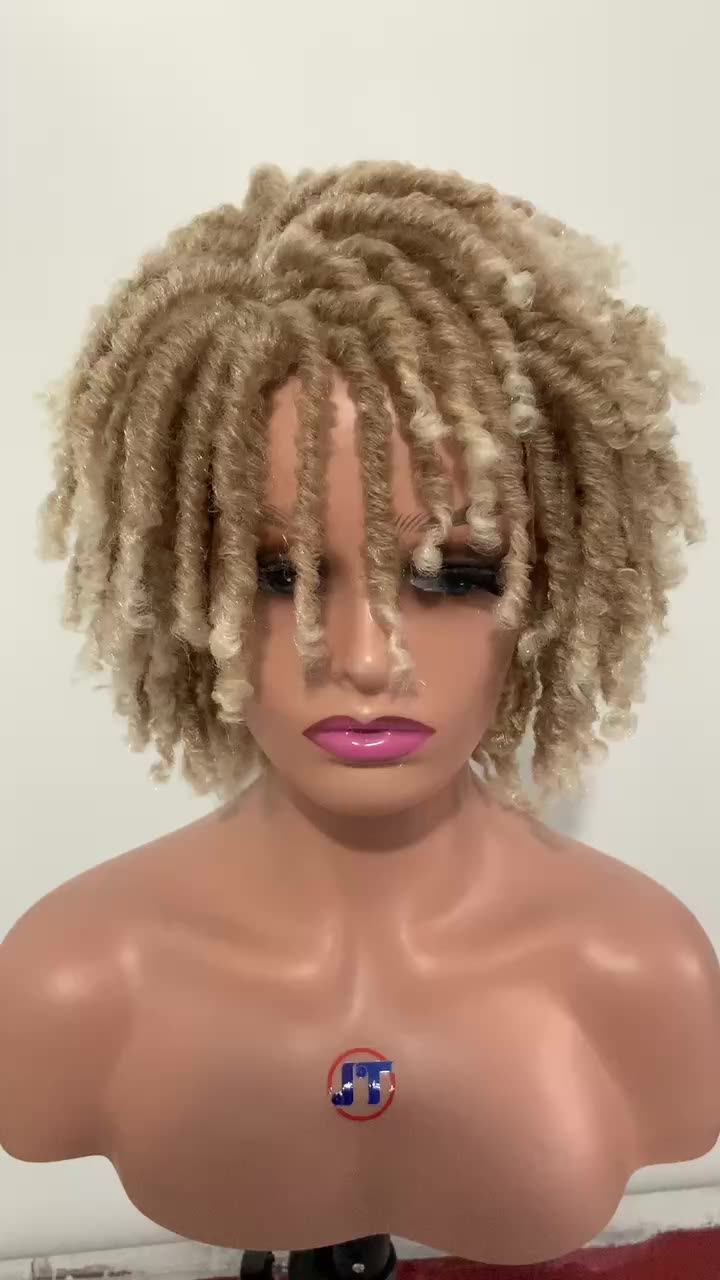 Faux Locs Crochet Hair Curly Synthetic Wig African Dreadlock Twist