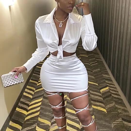 Women Silky Satin 2 Two Piece Set Lace 