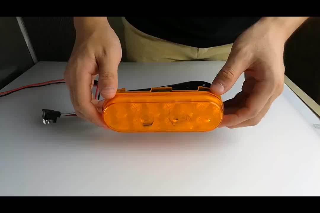 6 Inch Amber Tow Trailer Truck Light Rear 10 Led Stop Turn Tail Lights