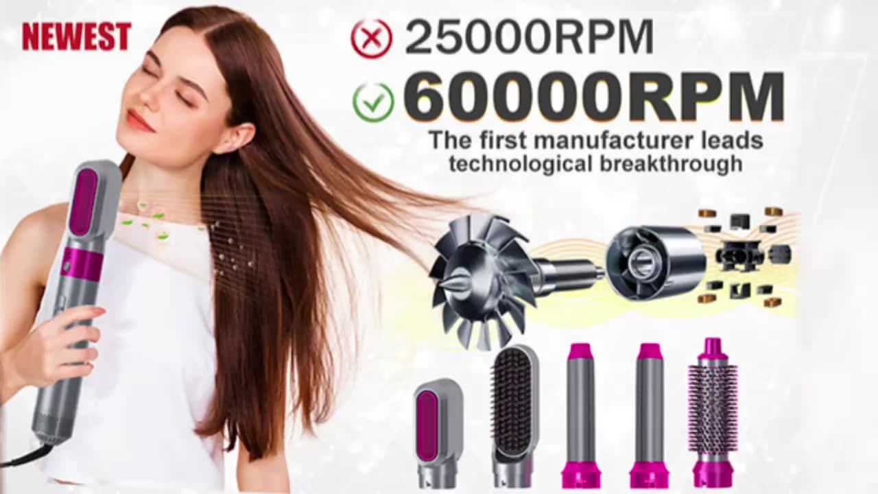 Ce Certificate Coanda Auto Wrap Styler Curler Hot Air Brush Comb Blow