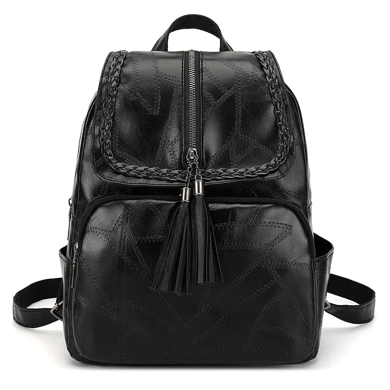 2023 new schoolbag student backpack soft leather ladies Korean fashion backpack anti-theft travel backpack wholesale