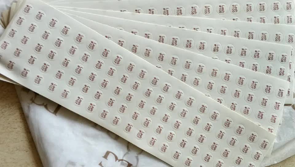 Custom Printing Texts White Stickers Labels Different Lash Number Stickers Hair Bundle Labels ...