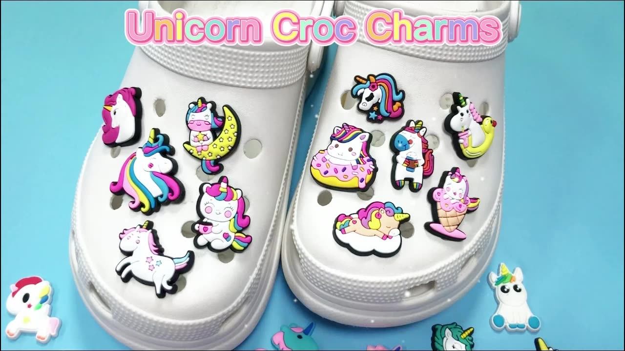 In Stock Cute Cartoon Unicorn Croc Charm Bulk Wholesale Soft Pvc Croc
