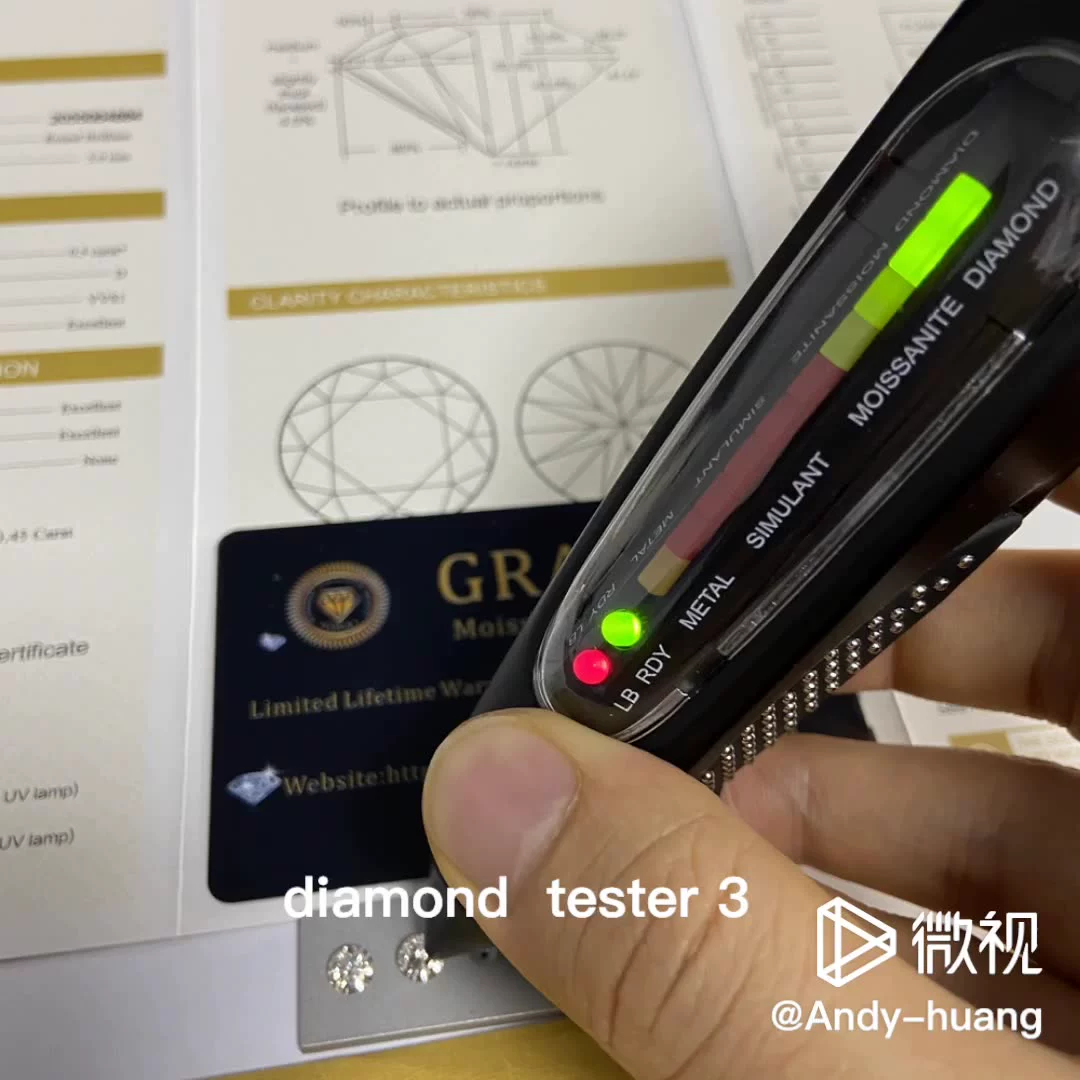 100% Pass  Positive Diamond Tester3 Synthetic Moissanite White D VVS1 7mm 1.2 Carat Round Cut Gemstone