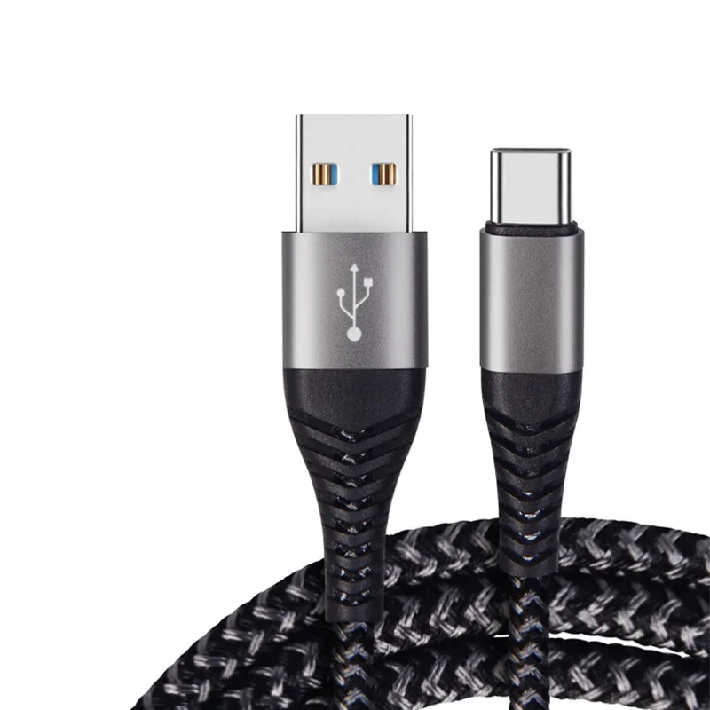 Nylon braided data cable for Apple Android mobile phone fast charging USB to typec charging cable factory wholesale
