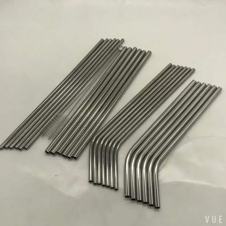 Reusable Stainless Steel Straws Bpa Free Metal Drinking Straw Sets With
