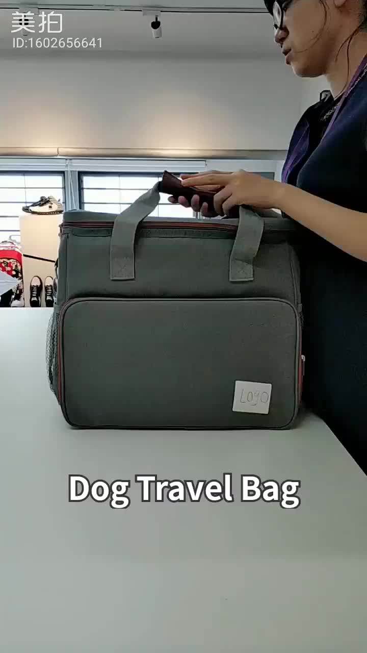 Ecofriendly Foldable Dog Travel Bag Dog Food Storage Bag For Med And Large Dogs With Two Bowls