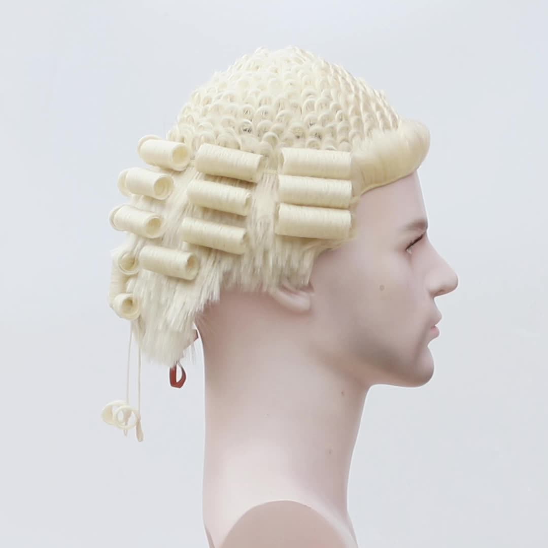 Aishili Handmade Barrister Wig Synthetic Hair Magistrate's Mullet