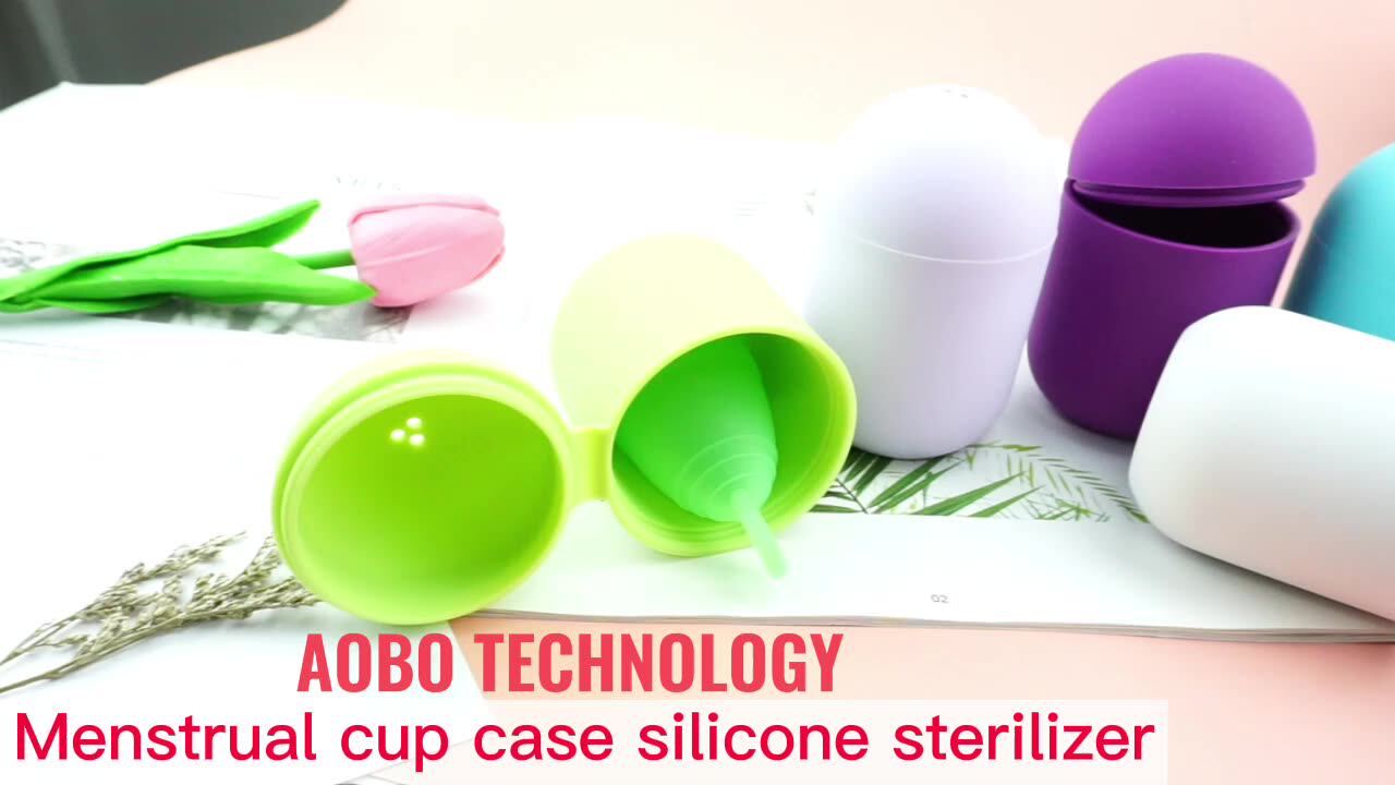 Customizable Purple Sterilising Cup Silicon Menstrual Cup Cleaning Case