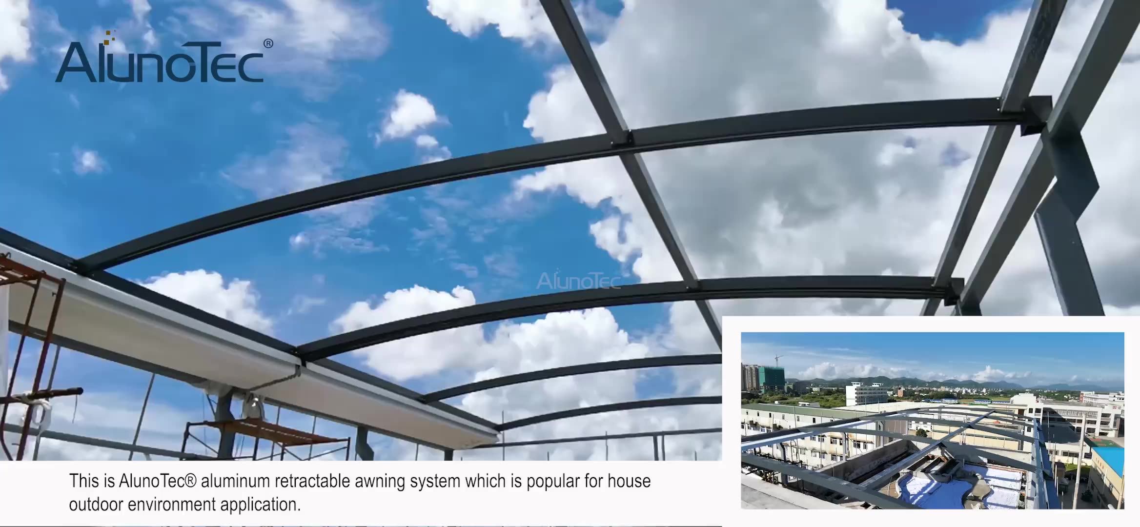 Pvc Coated Motorized Retractable Awning With Led Lights Buy