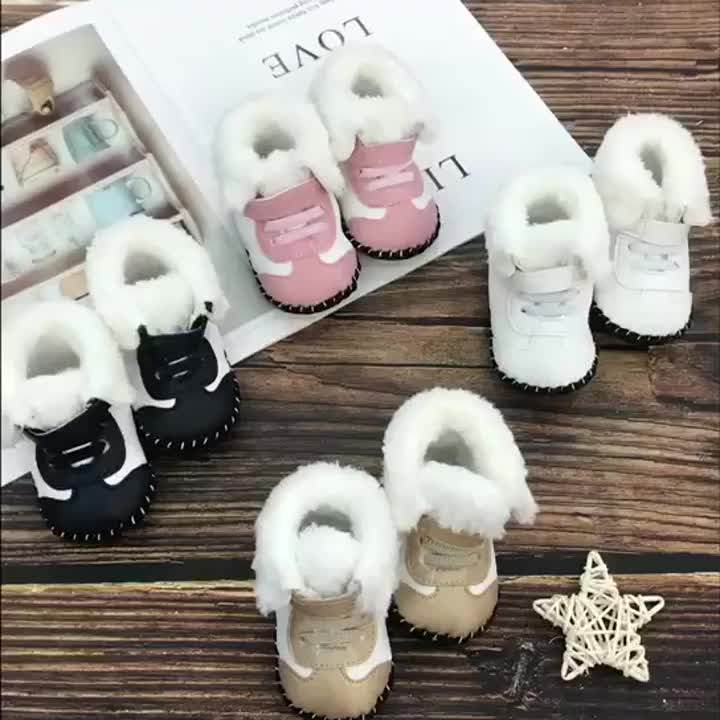 Soft Infant Rubber Sole Booties Toddler Girl Wool Baby Boys Winter