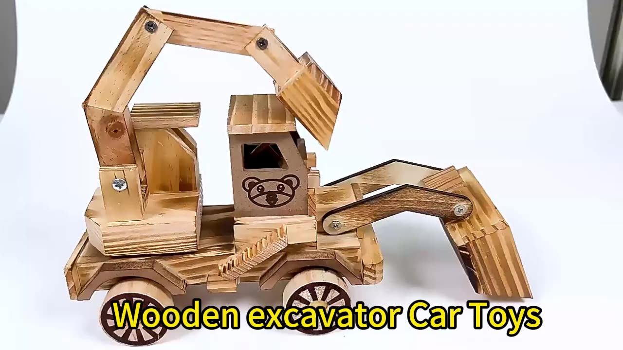 Educational Wooden Excavator Toys for 3+ Year Old Boys