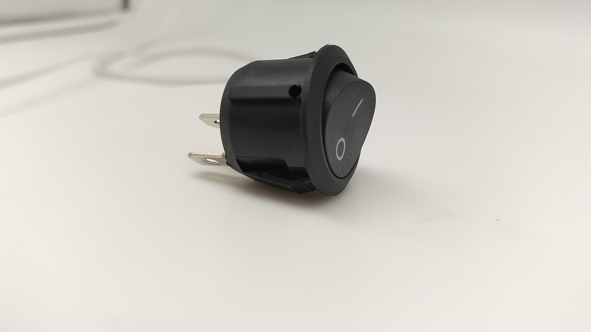 2 Pin On Off Rocker Switch Mini Round Switch For Table Lamp And Other ...