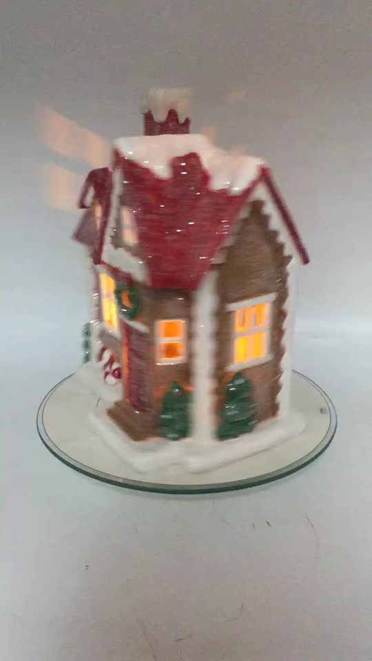 Wholesale Resin House Shaped Christmas Led Decoration Xmas Gifts For