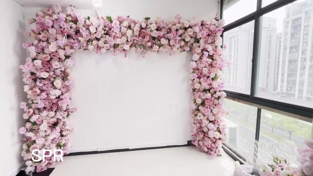 Spr Cheap Artificial Flower Wall Wedding Decor Pink Blush Mix Color